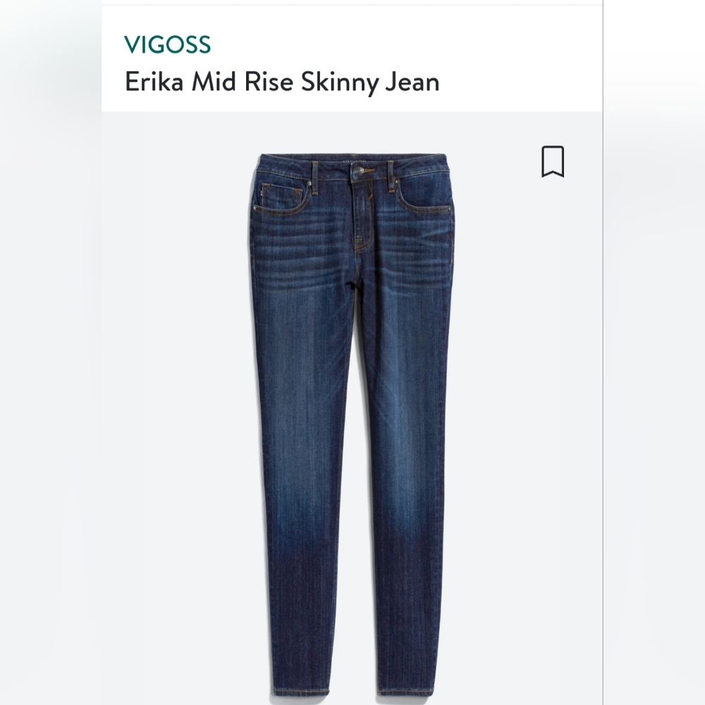 Vigoss Erika Mid Rise Skinny Jean - Dark Blue